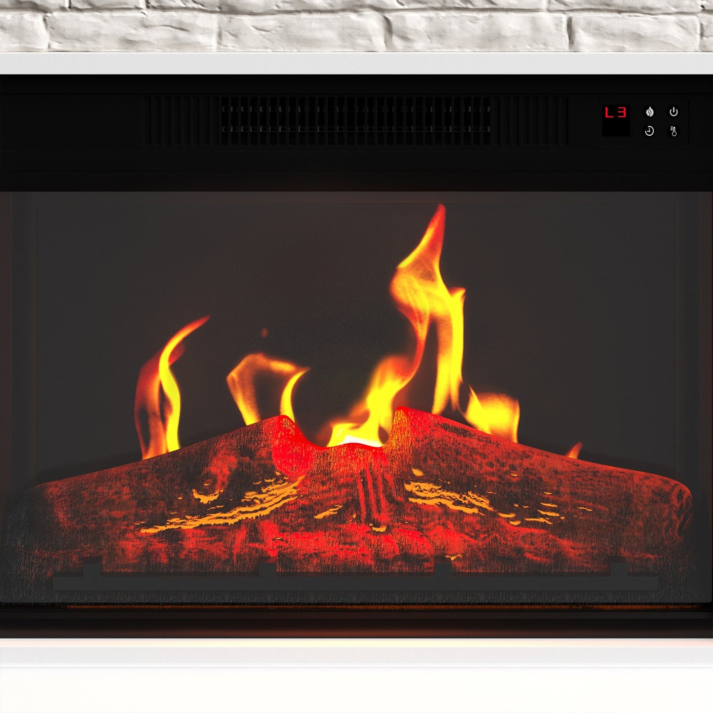 Electric Fireplace with Mantel, White