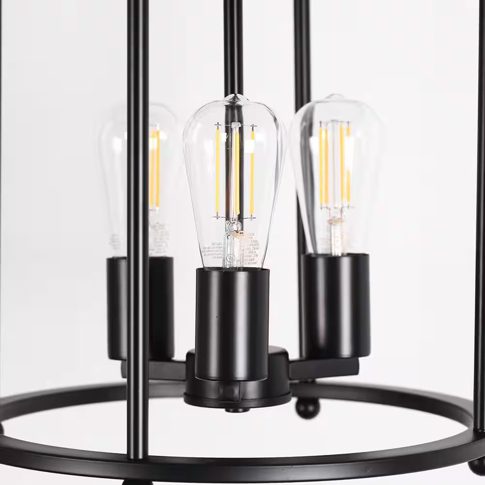 3-Light Black Farmhouse Semi Flush Mount Ceiling Light Fixture, Vintage Ceiling Mount for Dining Room Hallway Entryway