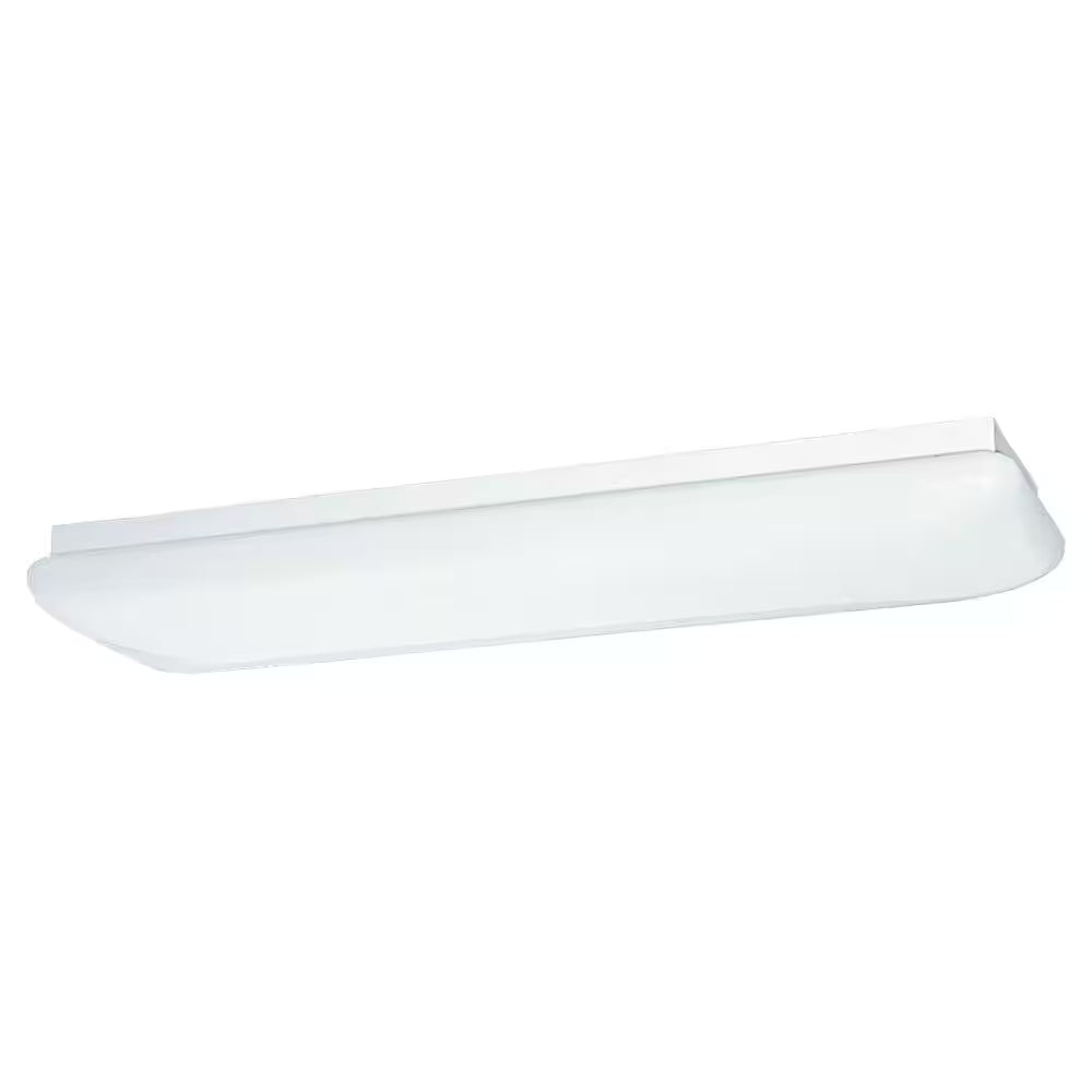 2-Light White Fluorescent Ceiling Fixture